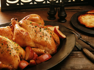 Turkey potatoes plate fork knife - a fork free wallpaper