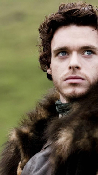 Man fur collar black jacket 2 - a fur collar free wallpaper