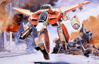 Robot attacking horse gun running - dave dorman free wallpaper