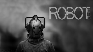 Robot helmet microphone sign standing - his ear free wallpaper