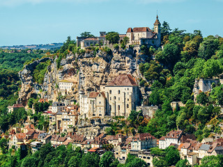 Village mountain church steeple scenery - a village free wallpaper