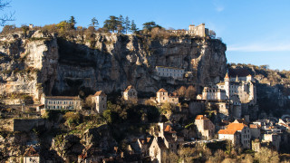 Village cliff mountain blue sky - a village free wallpaper