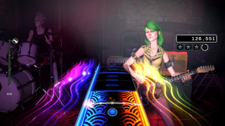 Woman playing guitar neon lights - a guitar in a room free wallpaper