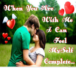 Couple kissing field hearts words 2 - romanticism free wallpaper for tablet
