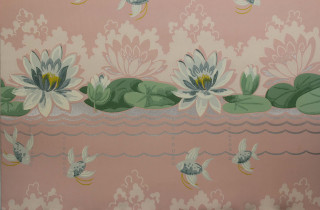 Water lilies lily pads gold - a gold border free wallpaper