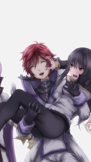 Anime characters hugging arms around 5 - free fantasy wallpaper