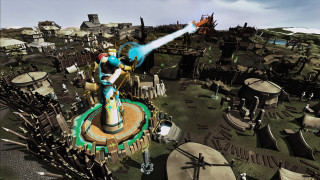 Futuristic city giant blue object - arcane free wallpaper