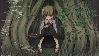 Girl sitting tree hands hips - a red tie free wallpaper