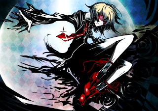 Woman knife blood moon full - a full moon behind her free wallpaper