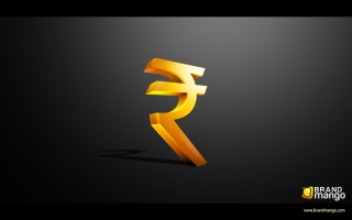 Golden pound sign black background - isometric view free wallpaper