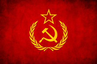 Red yellow flag hammer star - flag free wallpaper