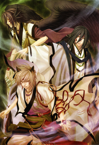 Anime characters long hair group 2 - fantasy art free wallpaper for mobile