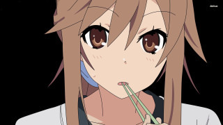 Girl long hair serious looking - a straw free wallpaper