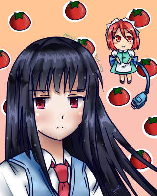 Girl black hair red tie - technology free wallpaper