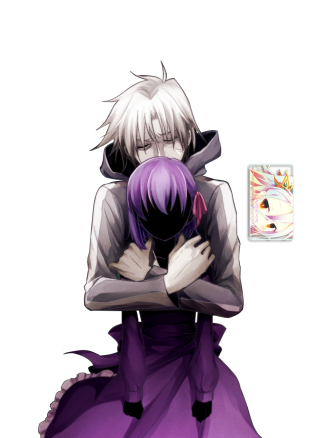 Anime couple hugging black background - a couple of anime characters free wallpaper for mobile