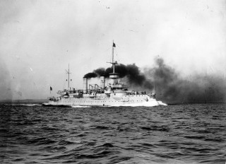 Large ship smoke stacks water 2 - heidelberg school free wallpaper