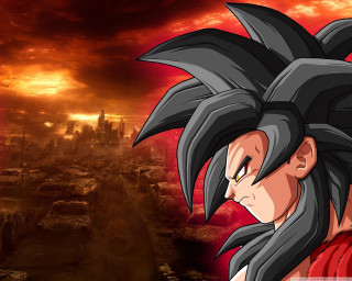 Cartoon character mohawk city red - a red sky in the background free wallpaper