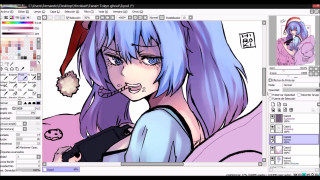 Cartoon character blue hair pink 2 - art station free wallpaper