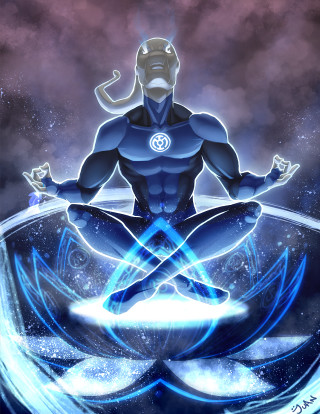 Lotus man blue white astronaut - arcane free wallpaper for mobile