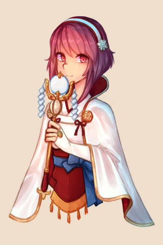 Woman sword white cape pink - rpg portrait free wallpaper