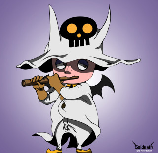 Cartoon character skull pipe mouth - free halloween wallpaper for tablet