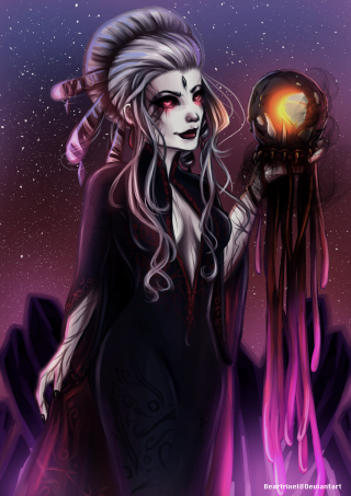 Creepy woman holding jellyfish image - arcane free wallpaper for mobile