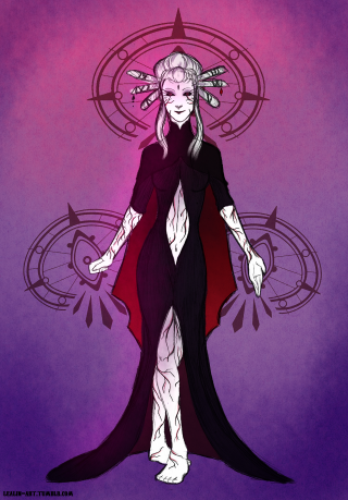 Woman devilish purple background compass - eldritch free wallpaper for mobile