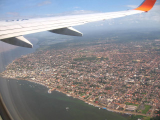 City view airplane wing water - an airplane window free wallpaper for desktop