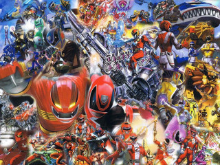 Cartoon characters giant robot collage - a giant robot free wallpaper