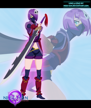 Cartoon character sword skull shoulder - a sword and a sword blade free wallpaper