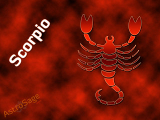 Scorpion red background image description - digital artwork free wallpaper