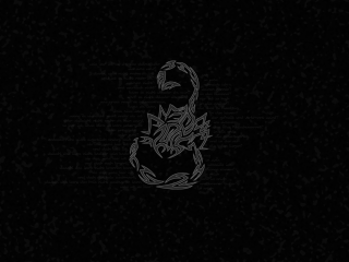 Black white scorpion black background - symbolism free wallpaper
