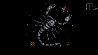 Scorpion black background stars sparkles - david rudnick free wallpaper