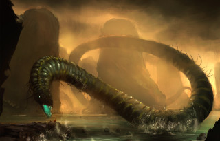 Giant green worm river forest - a river next free wallpaper