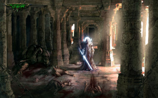 Man dark room sword demon 2 - his hand and a demon free wallpaper for desktop