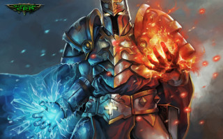 Man armor sword flame blue - a sword and a flame free wallpaper