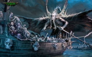 Man boat crowd bird flying - ed binkley free wallpaper