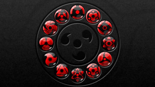 Black red circle smiley face - pincushion len free wallpaper