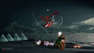 Person snowboard snow clouds laying - art noveau free wallpaper for desktop