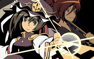 Anime characters swords shield demon - flat color free wallpaper