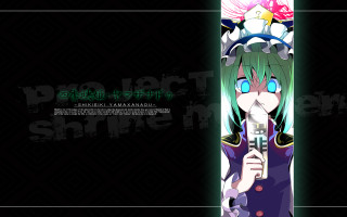 Anime greenhair microphone yandere shadedface - a white line free wallpaper