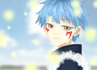 Blue hair aya goda moonlight - a white feather free wallpaper