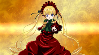 Woman red dress long hair 3 - anime style free wallpaper