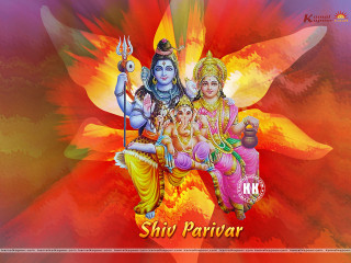 Hindu god family colorful shri - hd wallpaper free wallpaper