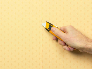 Hand pencil yellow wall pattern - a yellow arrow free wallpaper