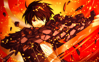 Anime character sword red background 2 - destructive free wallpaper for desktop