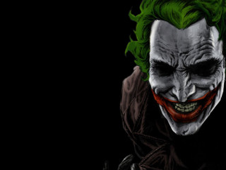Joker green hair black background - shock art free wallpaper