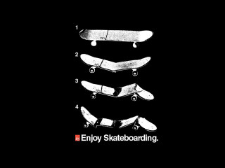 Skateboard design black background enjoy - expressive free wallpaper