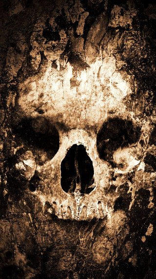 Skull hole sepia black image - skull free wallpaper for mobile