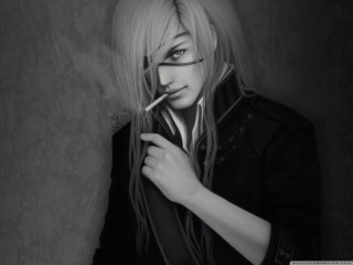 Woman glasses smoking cigarette serious - a drawing of a woman free wallpaper